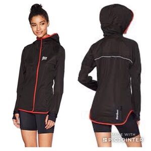 Race Face Scout Jacket Bike Cycling M Black Red Coat Hooded Water Resistant